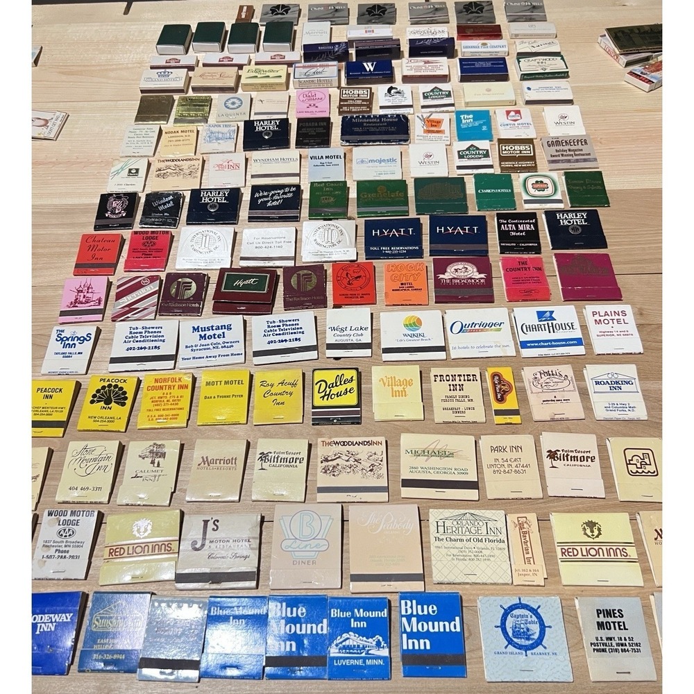 Vintage Matchbooks 140+ Matches Most Unstruck Variety Inns Hotels Motels USA - Picture 4 of 4